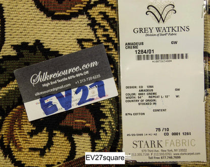 Scalamandre Grey Watkins Amadeus Green Cotton Botanical - Square