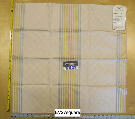 Scalamandre Grey Watkins Roquebrune Off-White Diamond Ogee Stripe - Square