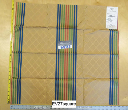 Scalamandre Grey Watkins Roquebrune Honey Diamond Ogee Stripe - Square