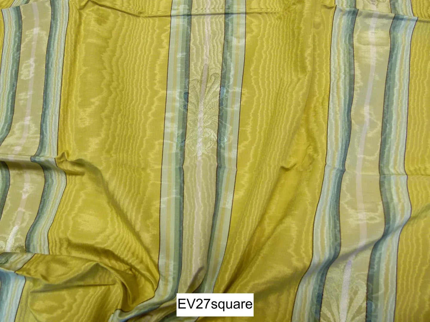 Scalamandre Old World Weavers Victoire, Dijon Yellow Moire Stripe - Square 33" x 27"