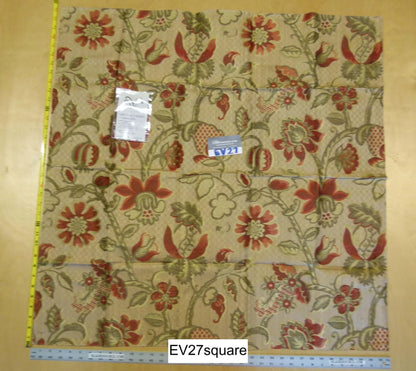 Scalamandre Grey Watkins Sophia Lampas Beige Botanical Tree Foliage Silk Lampas - Square