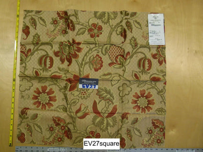 Scalamandre Grey Watkins Sophia Lampas Beige Botanical Tree Foliage Silk Lampas - Square