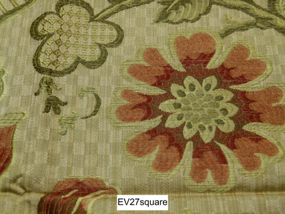 Scalamandre Grey Watkins Sophia Lampas Beige Botanical Tree Foliage Silk Lampas - Square