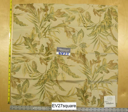 Scalamandre Old World Weavers Foliage Olive Cream Tree Foliage - Square 25 inches x 27 inches