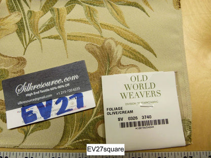 Scalamandre Old World Weavers Foliage Olive Cream Tree Foliage - Square 25 inches x 27 inches