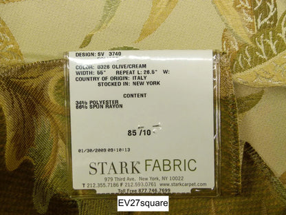 Scalamandre Old World Weavers Foliage Olive Cream Tree Foliage - Square 25 inches x 27 inches