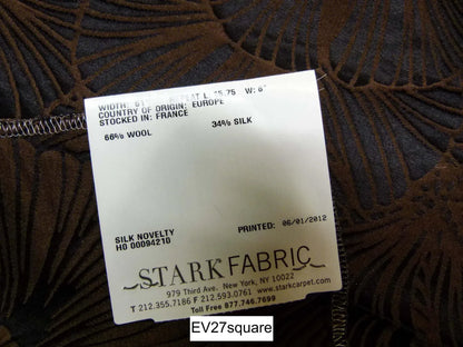 Scalamandre Lelievre Paris Gorgone Ebene Silk Novelty Wool Dark Brown - Square