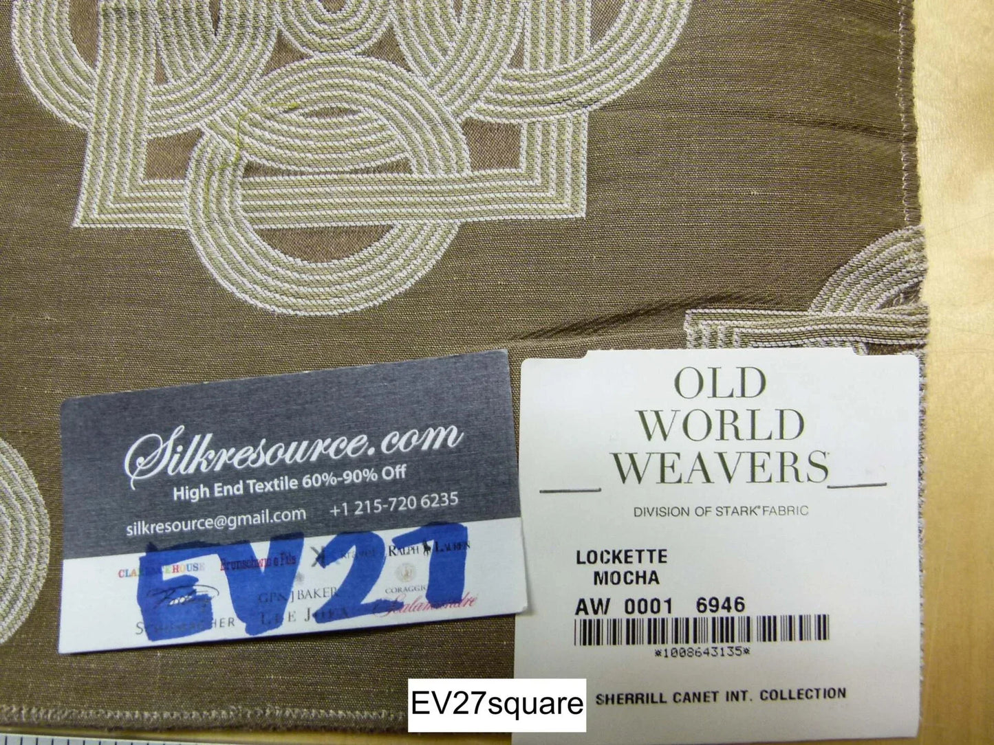 Scalamandre Old World Weaver Lockette Mocha Geometric Medallion Brown Small Jacquard - Square