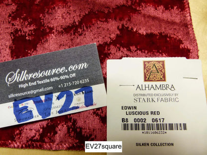 Scalamandre Alhambra Edwin Luscious Red Velvet - Square
