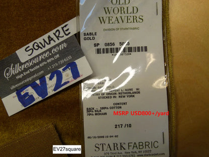 Scalamandre Old World Weavers Sable Gold Mohair - Square