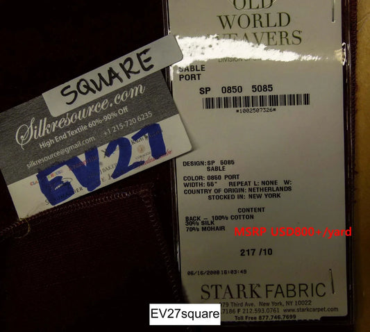 Scalamandre Old World Weavers Sable Port Mohair Deep Red - Square