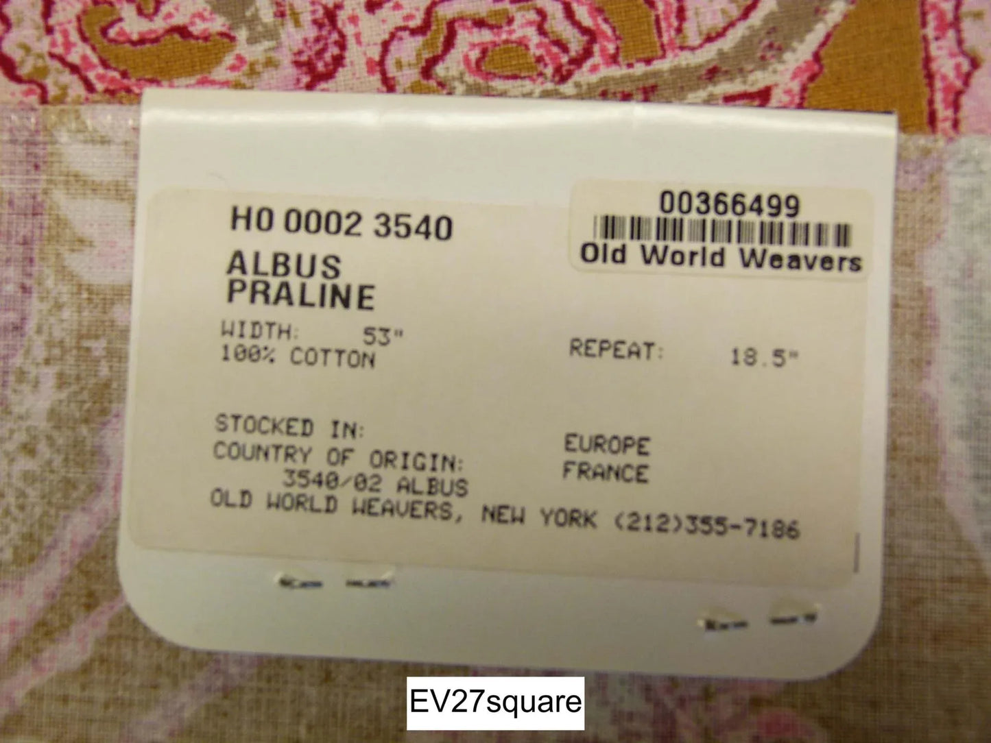 Scalamandre Old World Weavers Albus Praline Cotton Paisley Yellow Pink - Square 26"x26