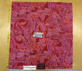 Scalamandre Old World Weavers Albus Praline Cotton Paisley - Square, Red Pink 27"x26"