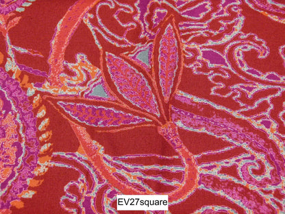 Scalamandre Old World Weavers Albus Praline Cotton Paisley - Square, Red Pink 27"x26"