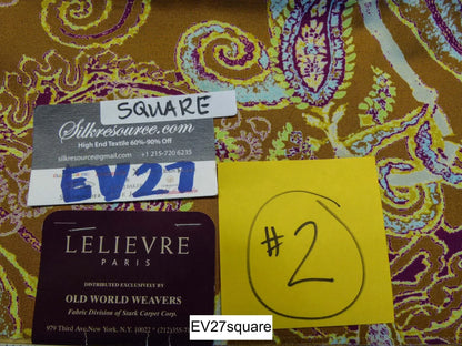 Scalamandre Old World Weavers 26"x27" Albus Mordore Cotton Paisley Yellow Gold Red - Square