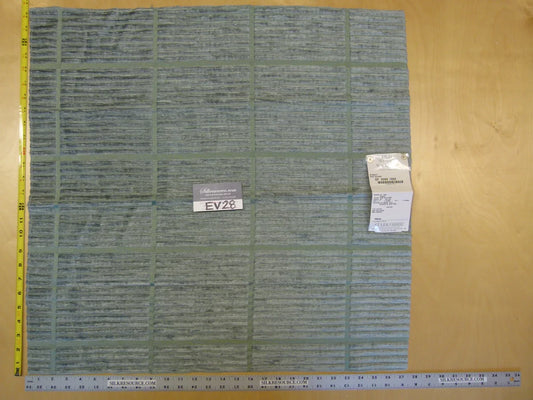 Scalamandre Old World Weavers Street, Sea Glass Geometric Plaid Check Gray - Square