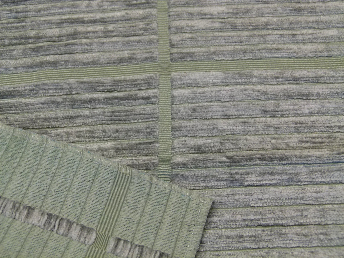 Scalamandre Old World Weavers Street, Sea Glass Geometric Plaid Check Gray - Square