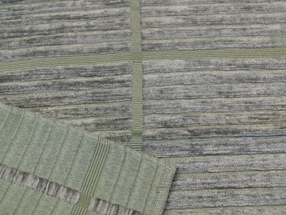 Scalamandre Old World Weavers Street, Sea Glass Geometric Plaid Check Gray - Square