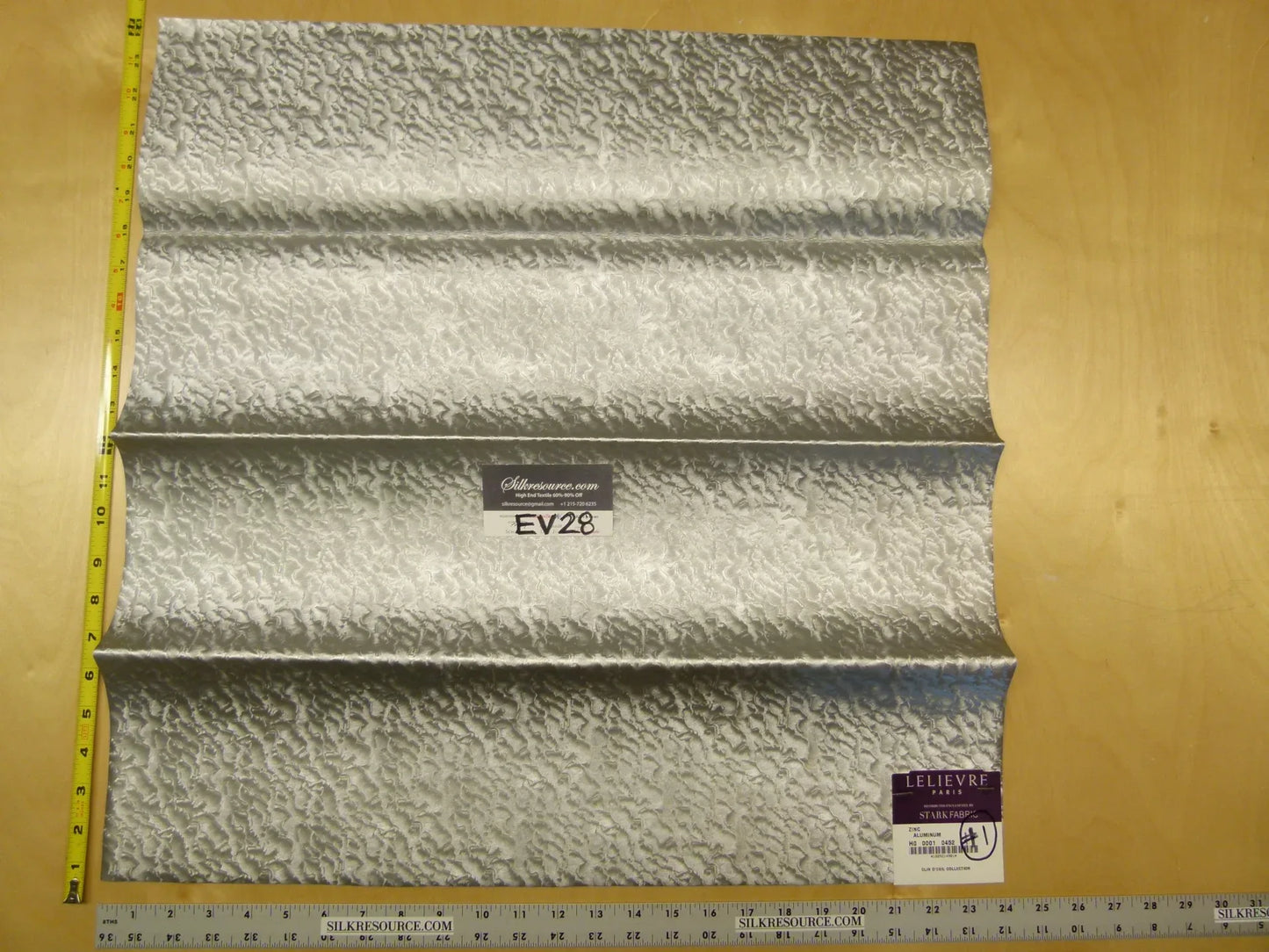 Scalamandre Lelievre Paris Clin D'Oeil Collection Zinc Aluminum Faux Leather Gray - 24x24 Inches Square