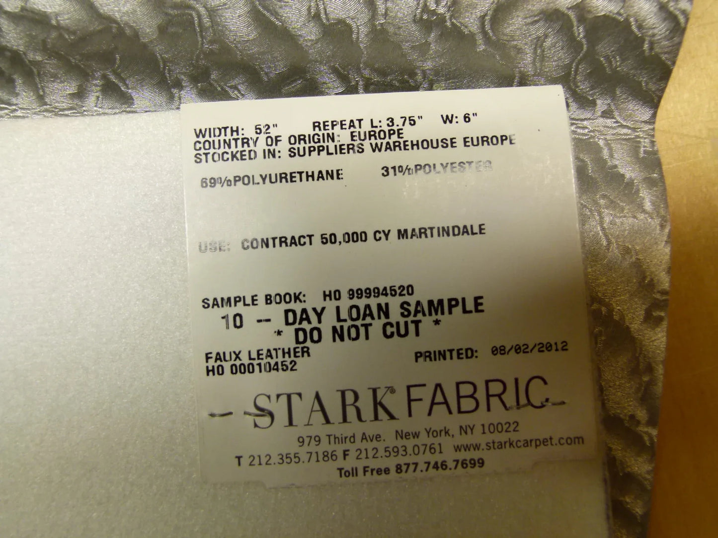 Scalamandre Lelievre Paris Clin D'Oeil Collection Zinc Aluminum Faux Leather Gray - 24x24 Inches Square