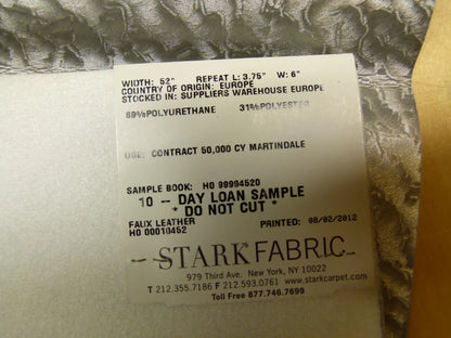 Scalamandre Lelievre Paris Clin D'Oeil Collection Zinc Aluminum Faux Leather Gray - 24x24 Inches Square