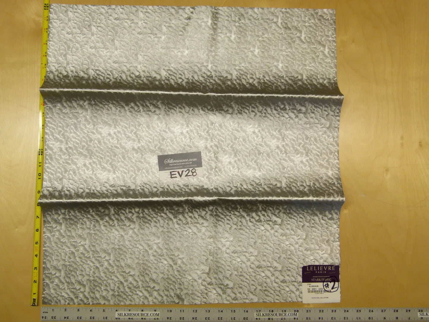 Scalamandre Lelievre Paris Clin D'Oeil Collection Zinc Aluminum Faux Leather Gray - 24x24 Inches Square