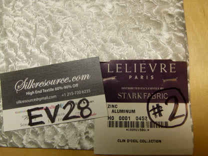 Scalamandre Lelievre Paris Clin D'Oeil Collection Zinc Aluminum Faux Leather Gray - 24x24 Inches Square