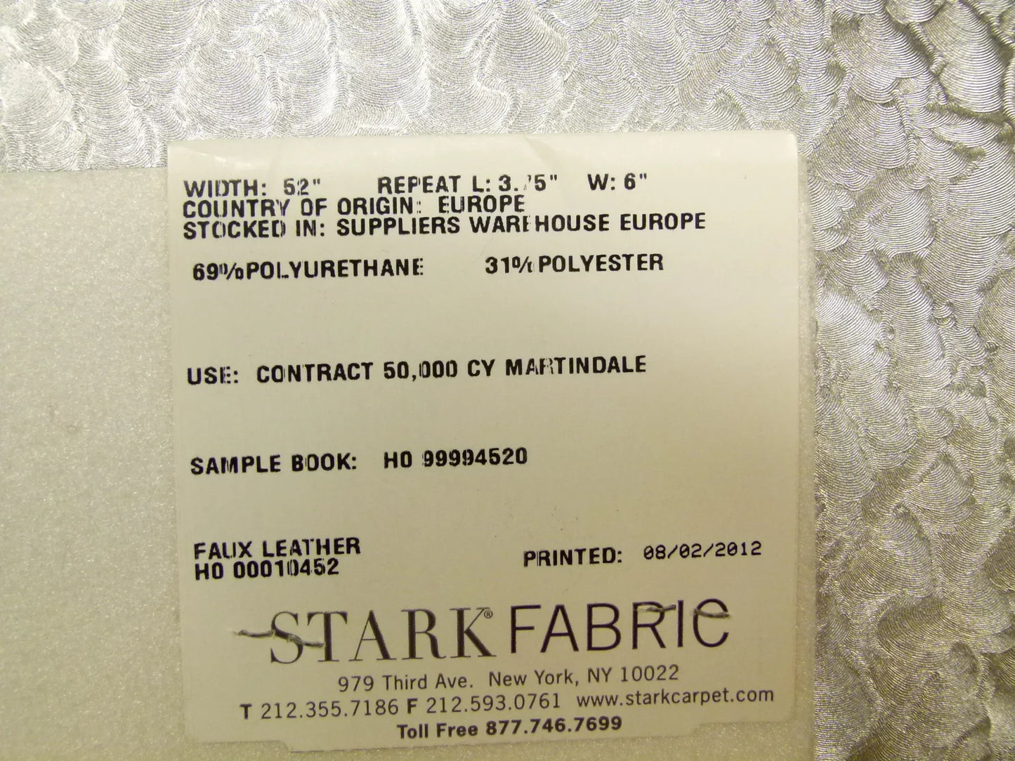 Scalamandre Lelievre Paris Clin D'Oeil Collection Zinc Aluminum Faux Leather Gray - 24x24 Inches Square