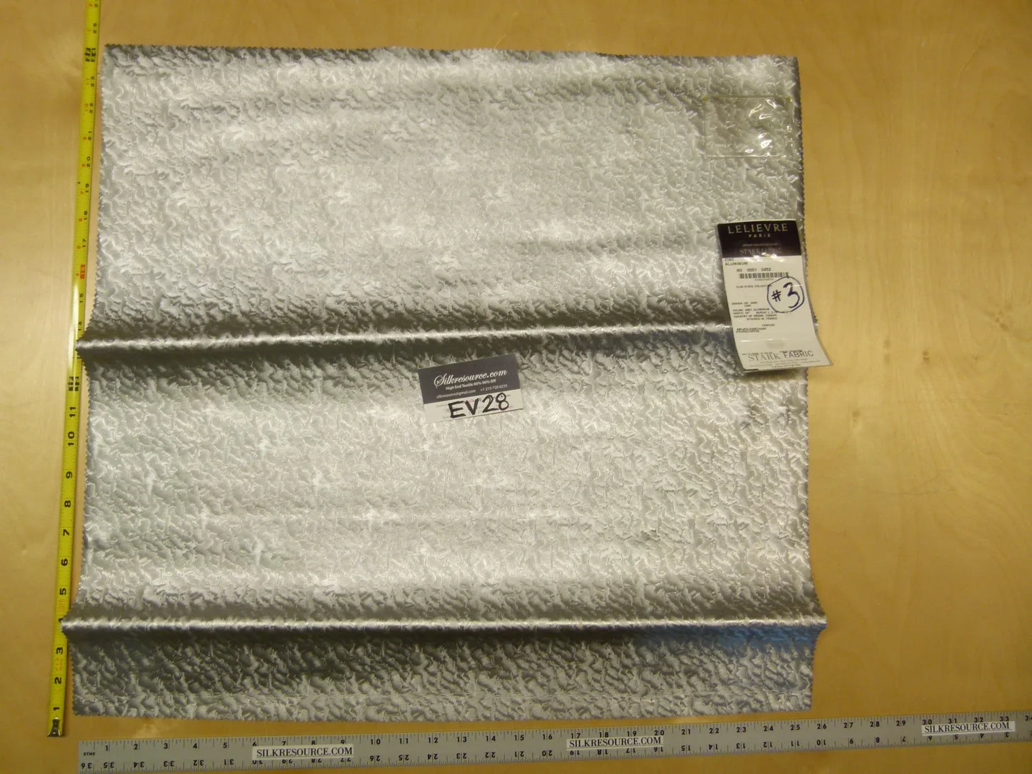 Scalamandre LELIEVRE Paris Clin D'Oeil Collection, Zinc Aluminum Faux Leather Gray - 24x25 Inches Square