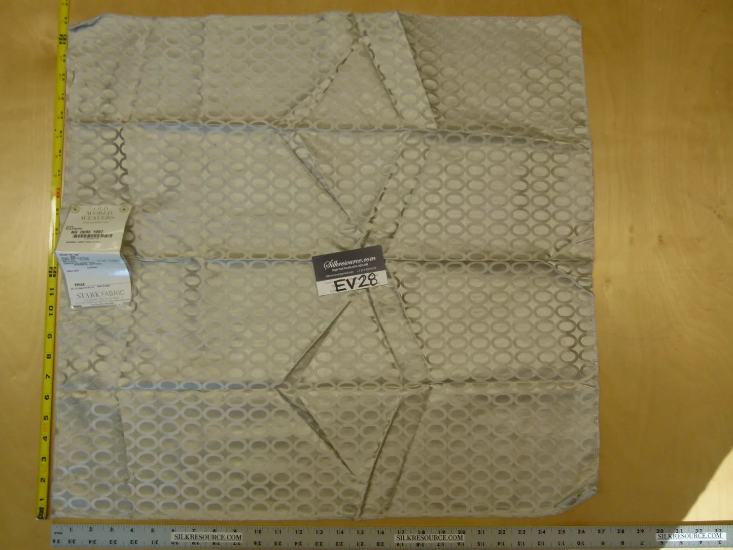 Scalamandre Old World Weavers Silk Dot Circle Geometric Platinum - Square