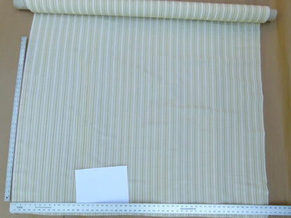 by yard Scalamandre Old World Weavers Helsey Spring Green White Silver Linen Silk Iridescent Stripe MSRP USD 296/Y