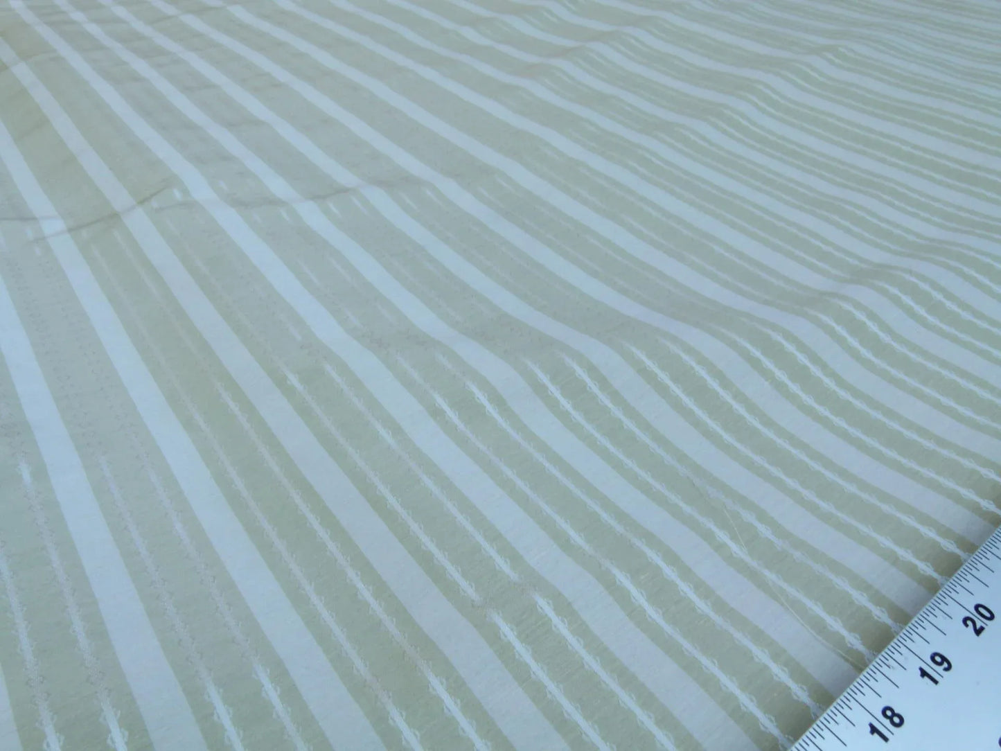 by yard Scalamandre Old World Weavers Helsey Spring Green White Silver Linen Silk Iridescent Stripe MSRP USD 296/Y