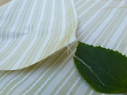 by yard Scalamandre Old World Weavers Helsey Spring Green White Silver Linen Silk Iridescent Stripe MSRP USD 296/Y