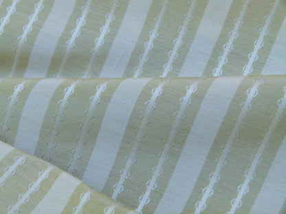 by yard Scalamandre Old World Weavers Helsey Spring Green White Silver Linen Silk Iridescent Stripe MSRP USD 296/Y