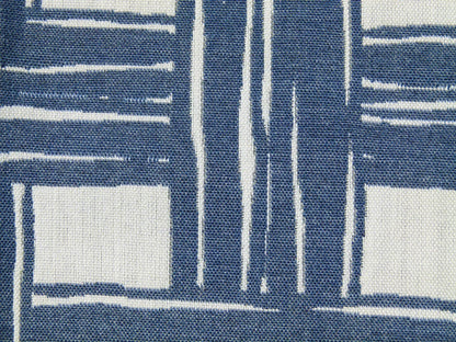 Scalamandre Bamboo Lattice Denim Blue White Fretwork Lattice - Square 26"x26"
