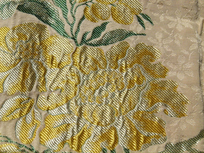 Scalamandre LELIEVRE Paris Silk Lampas Floral Brown 26"x26"