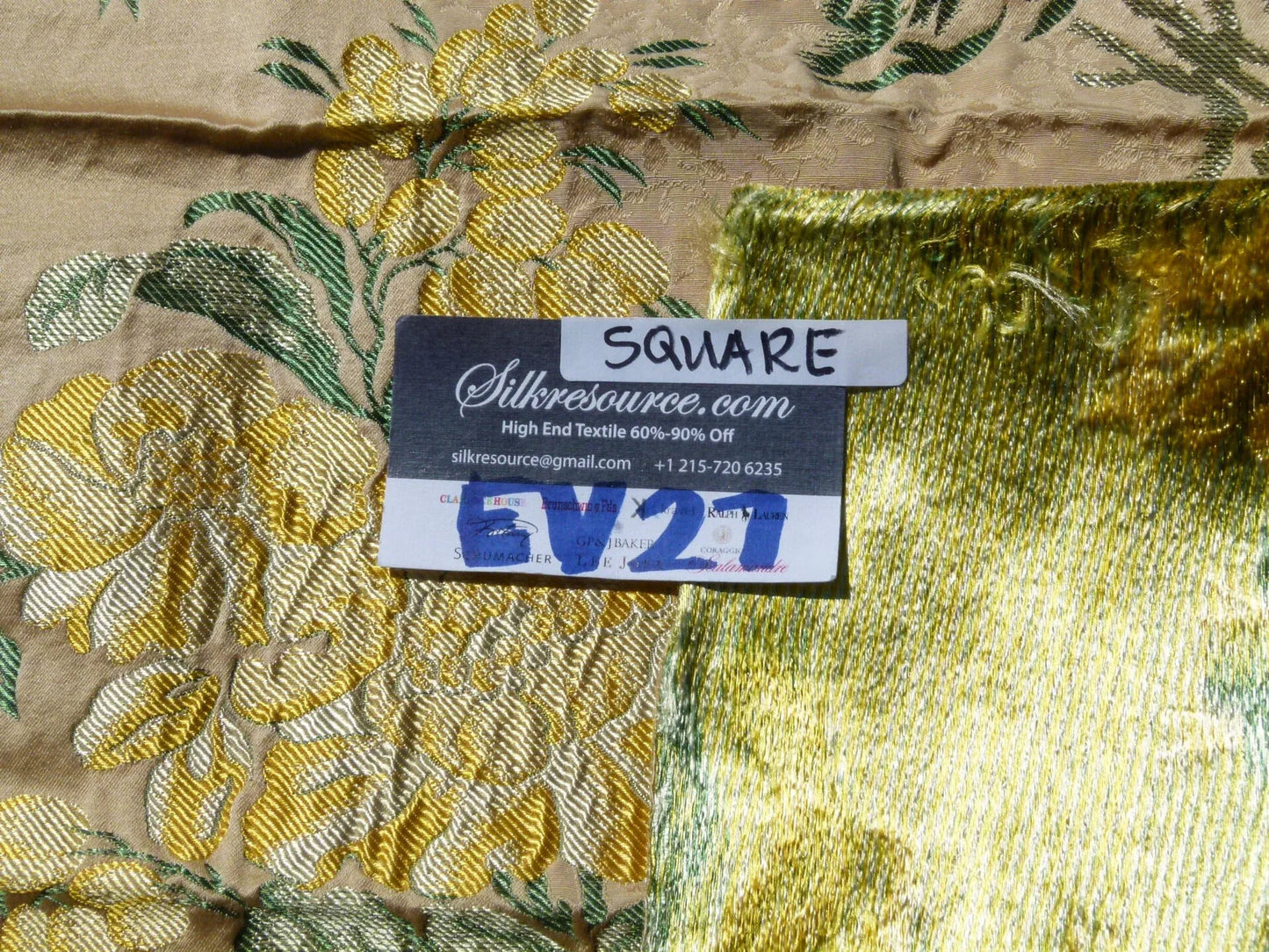 Scalamandre LELIEVRE Paris Silk Lampas Floral Brown 26"x26"