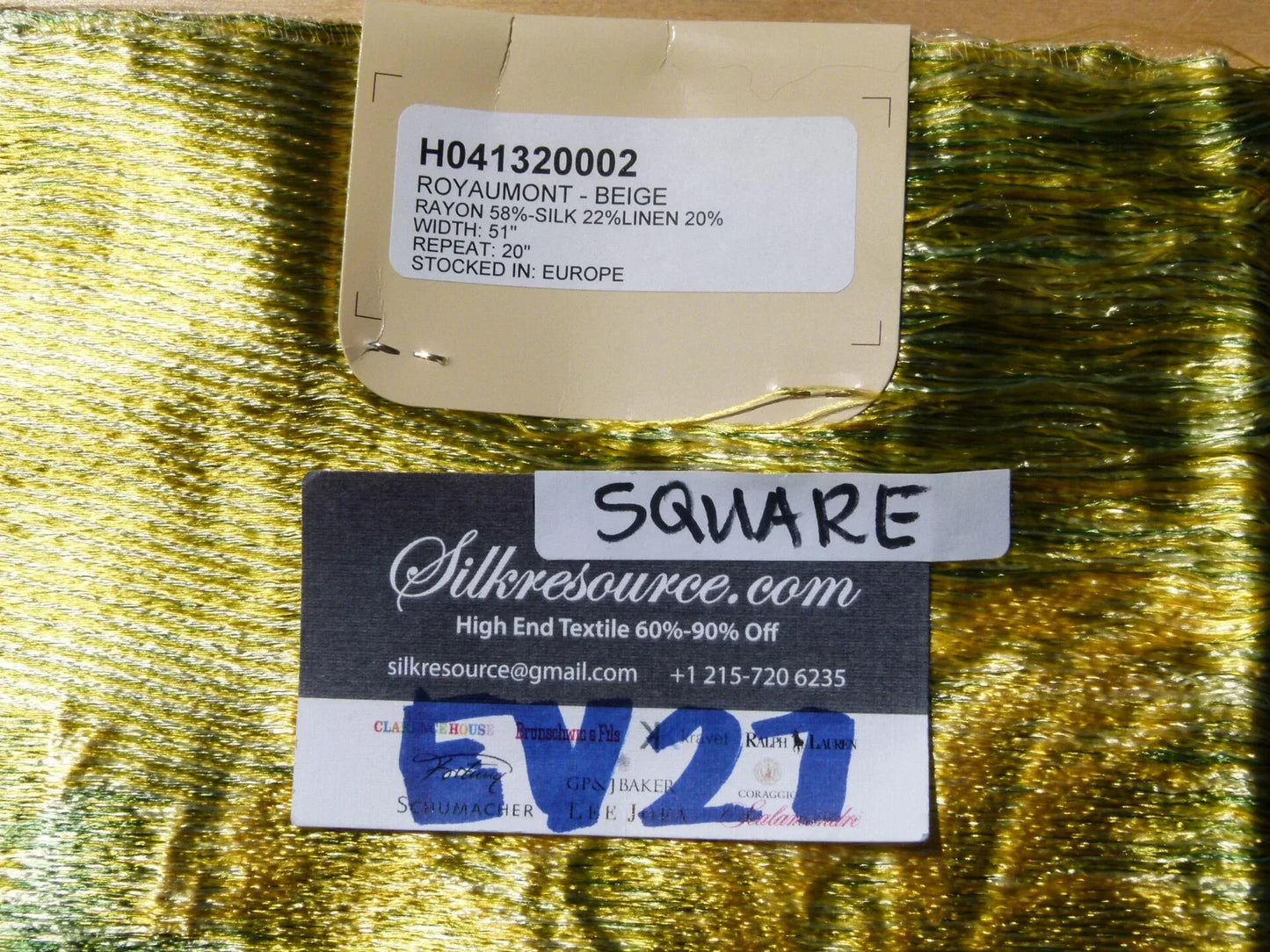 Scalamandre LELIEVRE Paris Silk Lampas Floral Brown 26"x26"