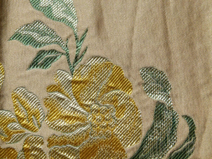 Scalamandre LELIEVRE Paris Silk Lampas Floral Brown 26"x26"