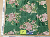Scalamandre LELIEVRE Paris Silk Lampas Floral Green - Square  - Piece B 25"x24"