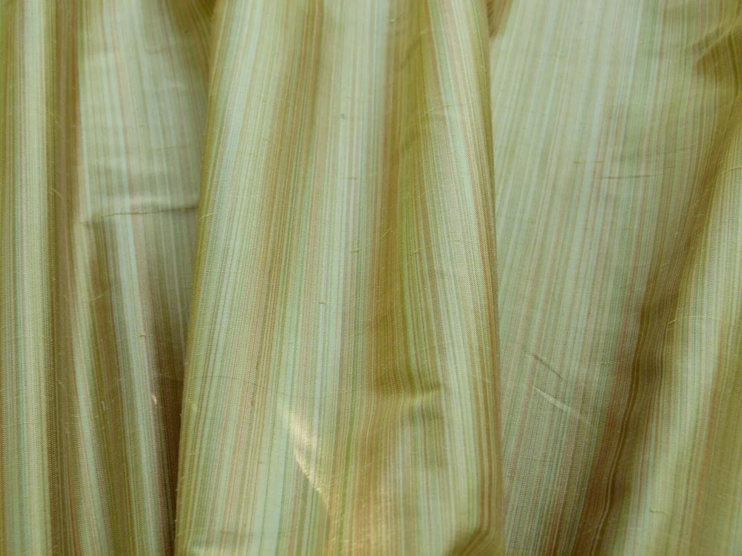 Kravet 100% Silk Strie Stripe - Pastel Cream Pink Beige