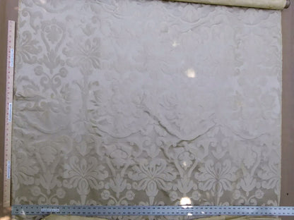 Silk Satin Simply Greek Ogee Damask Renaissance Cream - White Ivory