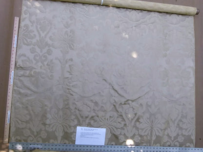 Silk Satin Simply Greek Ogee Damask Renaissance Cream - White Ivory