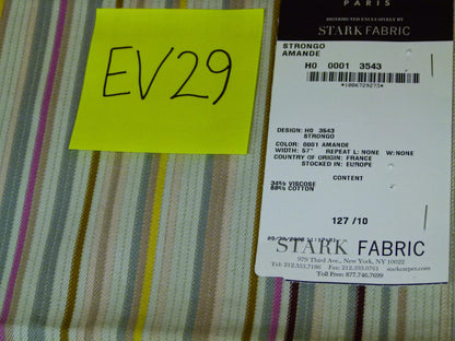 1 EV29 Scalamandre Lelievre Paris Strongo Amande Stripe 4 Pieces Assorted Colors