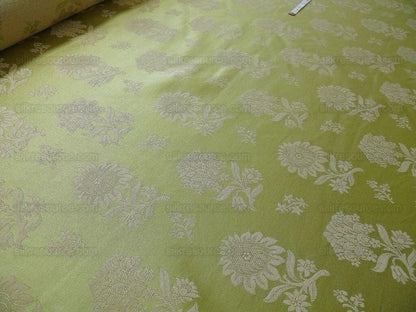 Baranzelli Italy Silk+linen Brocade Pea Green & Cream