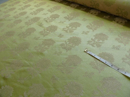 Baranzelli Italy Silk+linen Brocade Pea Green & Cream