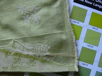 Baranzelli Italy Silk+linen Brocade Pea Green & Cream