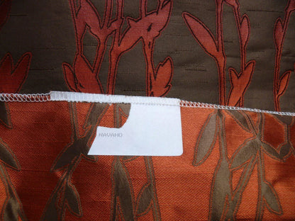 By Yard Heavy! 100%silk Lampas Pussy Willow Tree Navaho Red Brown 676navaho