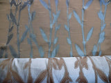By Yard Heavy! 100%silk Lampas Pussy Willow Tree Wind Blue 676wind