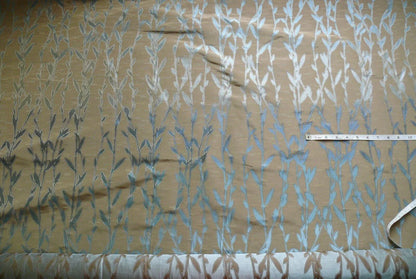 By Yard Heavy! 100%silk Lampas Pussy Willow Tree Wind Blue 676wind